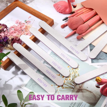 Double Sided Emery Board Washable 100/180 Grit Nail Files