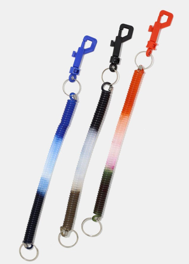 3PC Elastic Spring Coil Strap Rope Lanyard Keychain