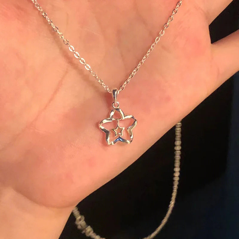 Hollow Out Stars Pendant Necklace