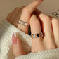 Fashion Creative Heart Matching Faux Crystal Ring