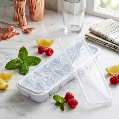 Easy Release Ice Cube Mold With Lid (16 Mold)