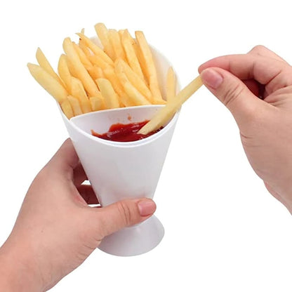 French Fries Dipping Cone Ketchup Dipper Veggie Holder and Server