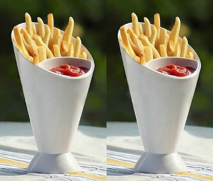 French Fries Dipping Cone Ketchup Dipper Veggie Holder and Server