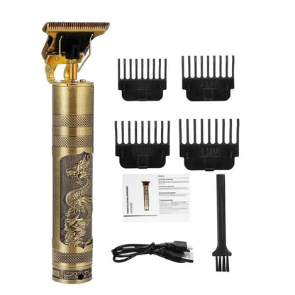 Gold Metal Rechargeable Electric Hair Barber Trimmer For Men