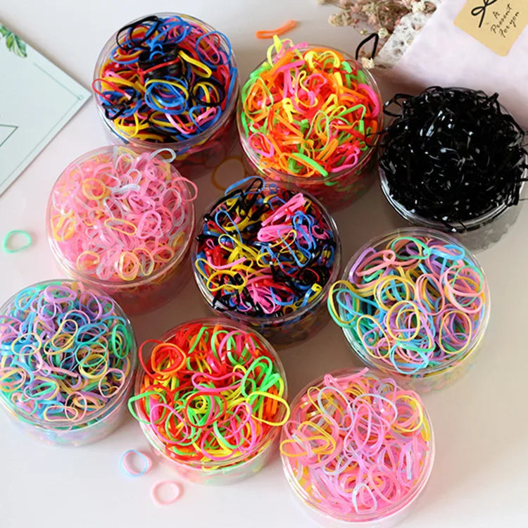 500 Pcs Multi Candy Color Baby Girls Hair Tie Elastic Rubber Bands