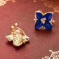 Royal blue Flower Stud Earrings
