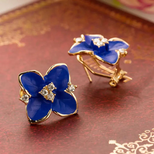 Royal blue Flower Stud Earrings