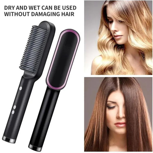 Hair Comb 3 in 1 Styling Curler Iron Electric Straightener