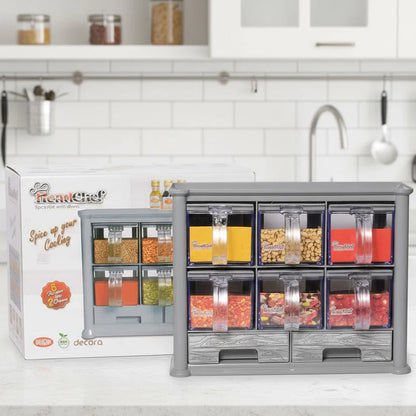 Spice Rack With Drawers Head Chef Premium Organizer, Kitchen Accessories 