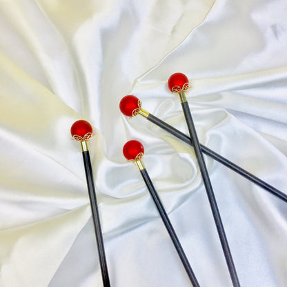 Classic Red Crown Hair Tie Stick