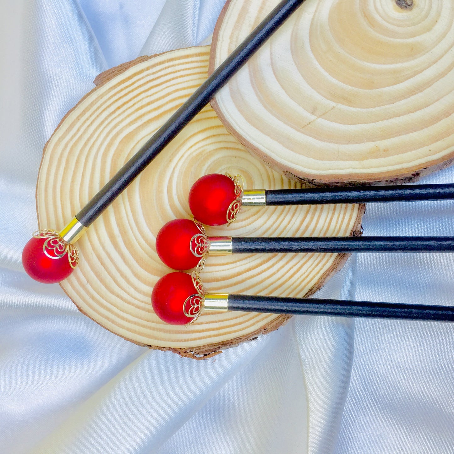 Classic Red Crown Hair Tie Stick