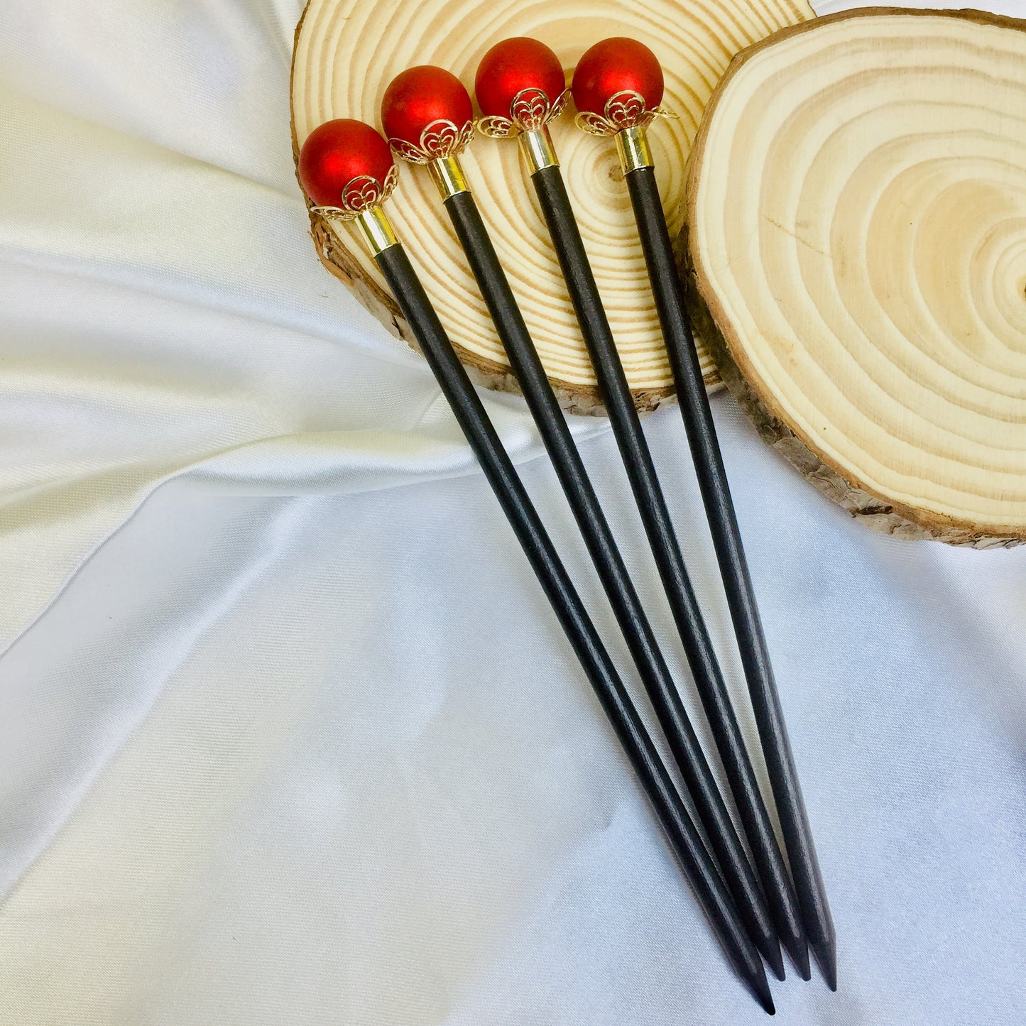 Classic Red Crown Hair Tie Stick