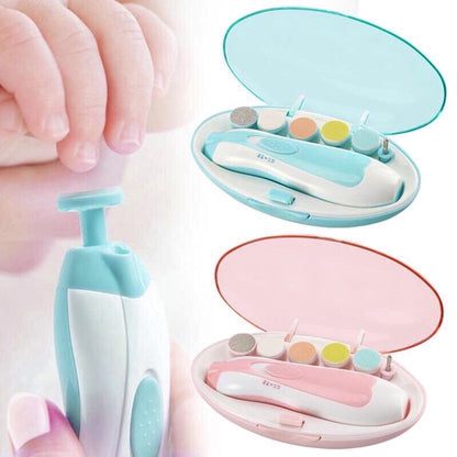 Electric Baby Nail Trimmer with 6 Grinding Heads and LED Light for Babies