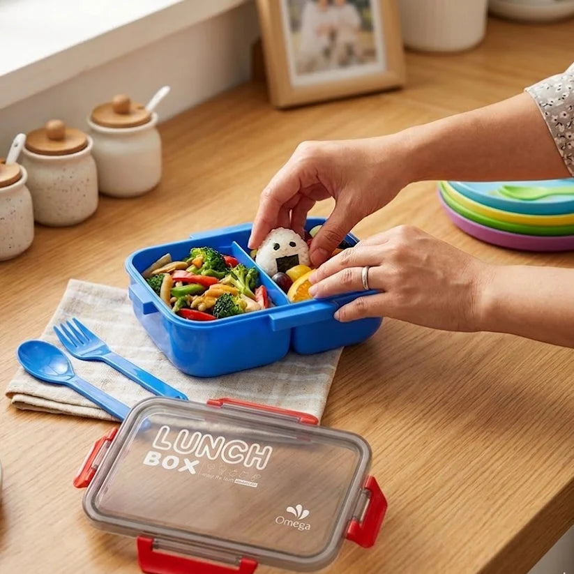 2 Compartment Meal Box With Cutlery Set