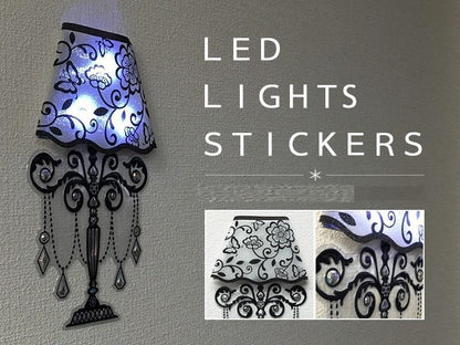 1PC LED Lights Sticker 3D Art Attractive For Wall Decoration