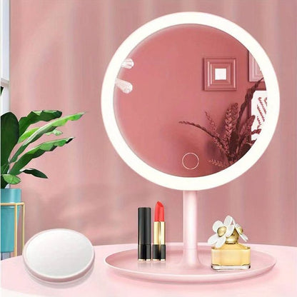 Lighted Makeup Mirror with Adjustable Brightness