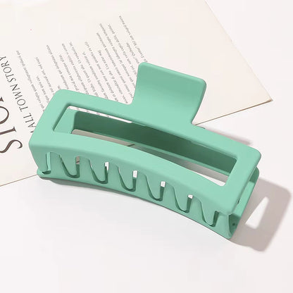 Matte Rectangular Hair Clips – Colorful 3-Piece Claw Set for Women & Girls