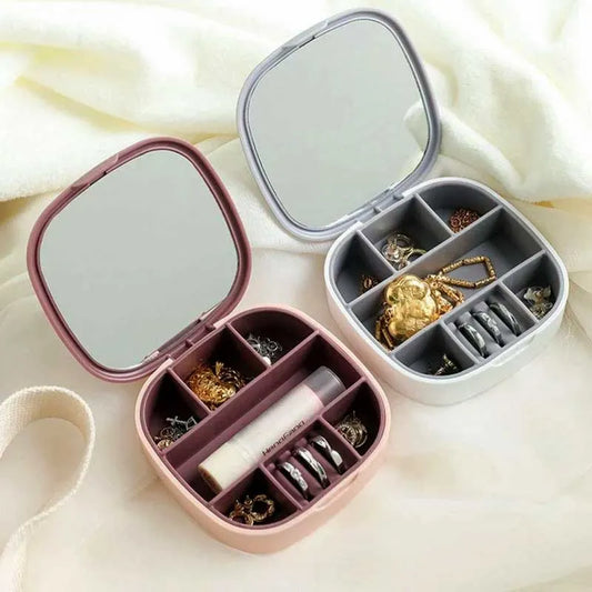 Compact Jewelry Box With Mirror