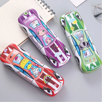 1 Pcs Car Shaped Random Character Metal Pencil box