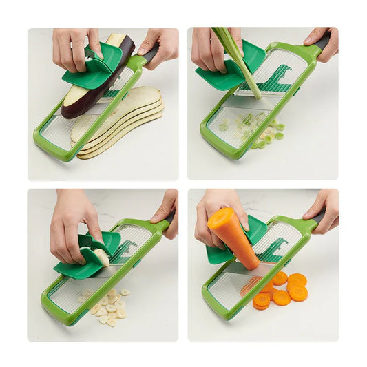 Multifunctional Handheld Adjustable Vegetable Slicer With Hand Guard