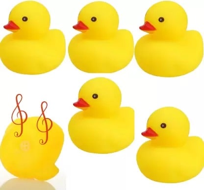 Pack of 6 Chu chu sound Ducks pure safe Rubber Material for Bathtubs