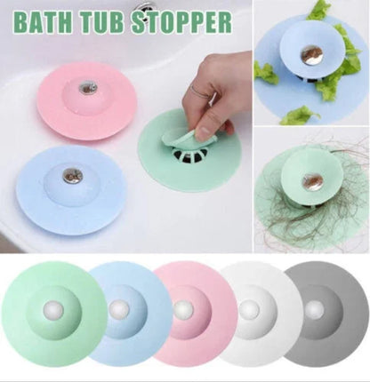Pop-Up Basin Drain Filter Stopper with Hair Catcher