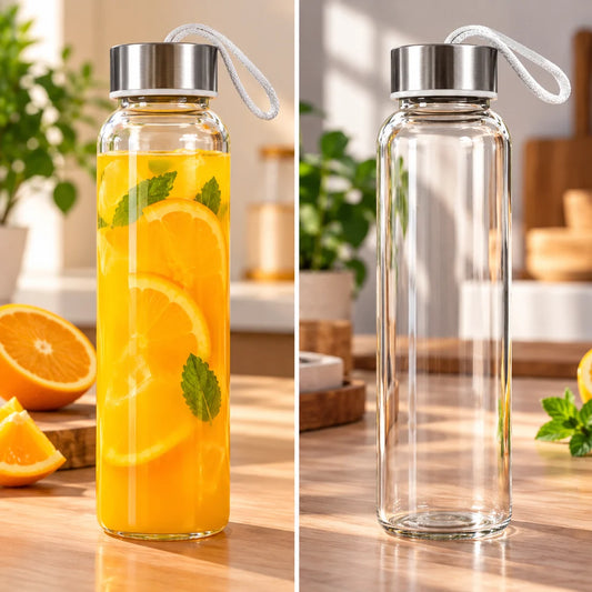 Glass Water Bottle With Protective Sleeve Reusable Drinking Bottle