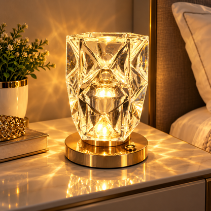 Rechargeable Crystal Night Lamp – Touch Control LED Light