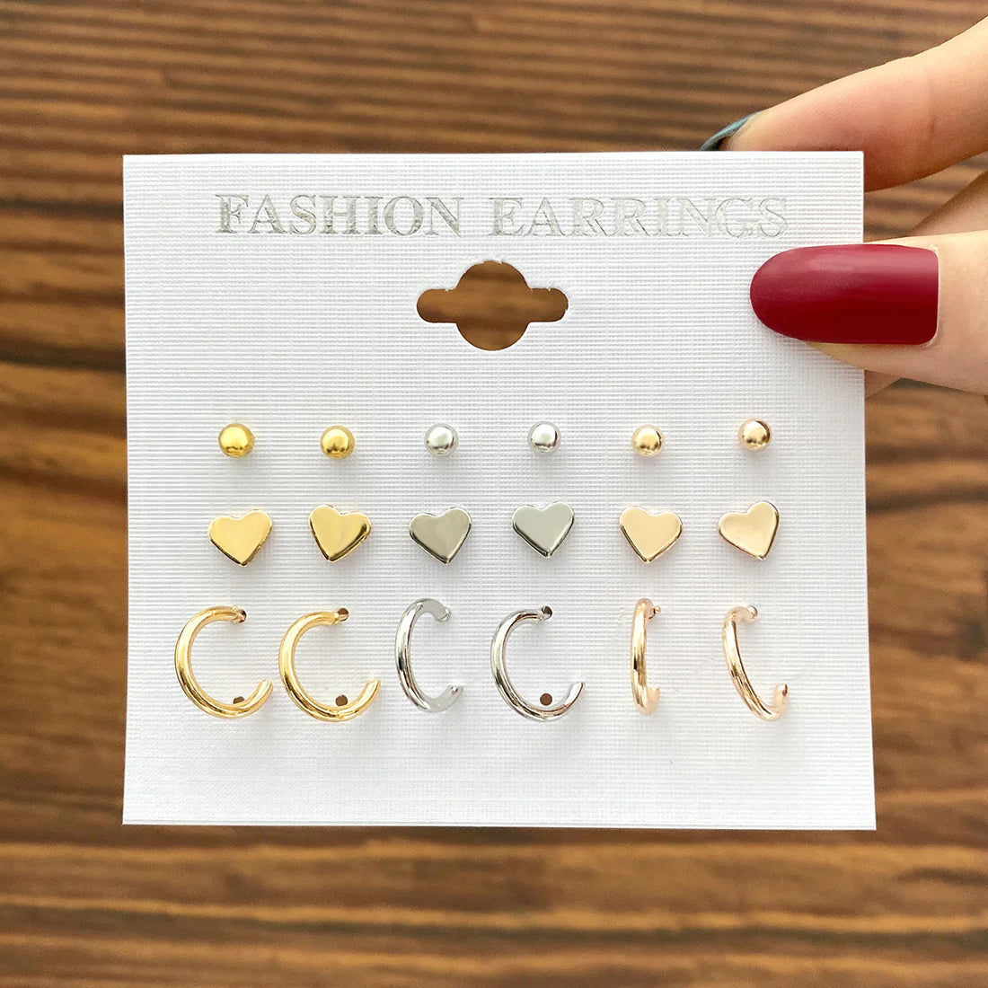 9 Pairs Adorable Ear Studs