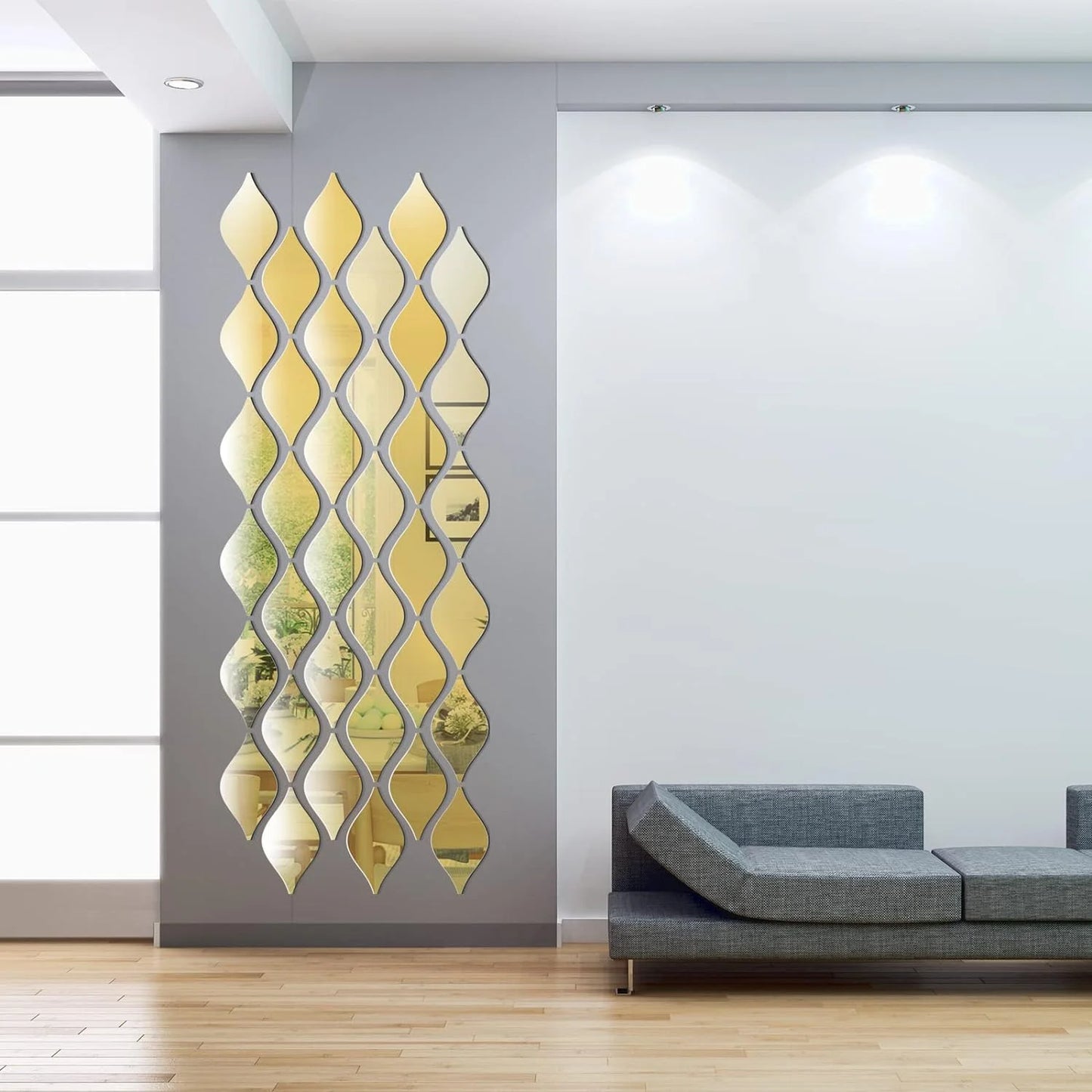 12pcs Acrylic Leaf Mirror Wall Sticker Home Decoration