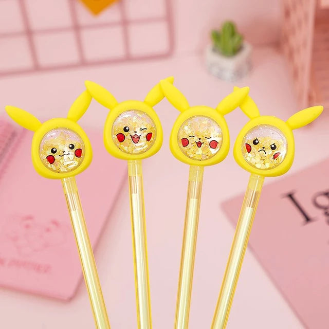 1 Pcs Pokemon Pikachu Sequins Friction Gel-Pen