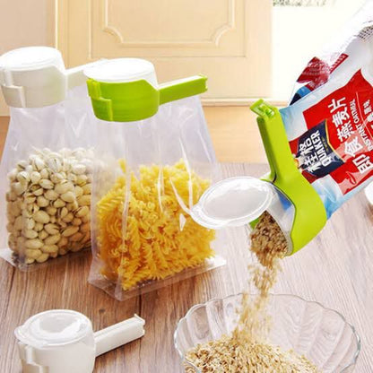 Seal and Pour Food Storage  Clip With Cap