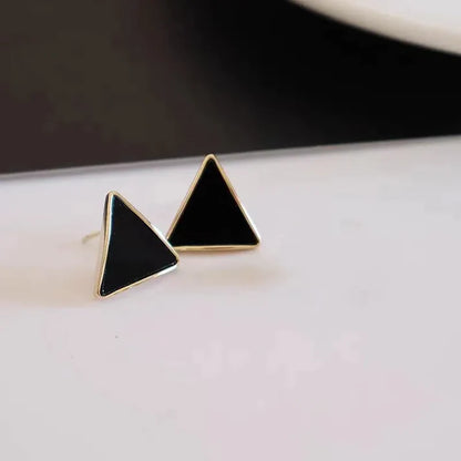 Modern Black Pyramidal Earrings