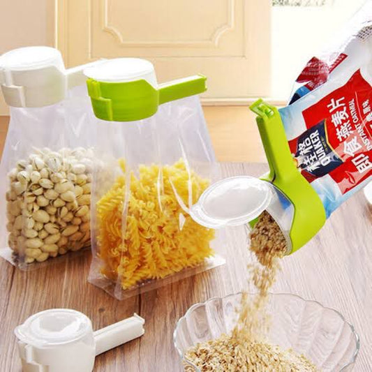 Seal and Pour Food Storage Clip With Cap, Under One Dollar