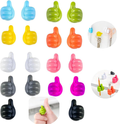 2Pcs Self Adhesive Wall Thumb Hook (Random Colors)