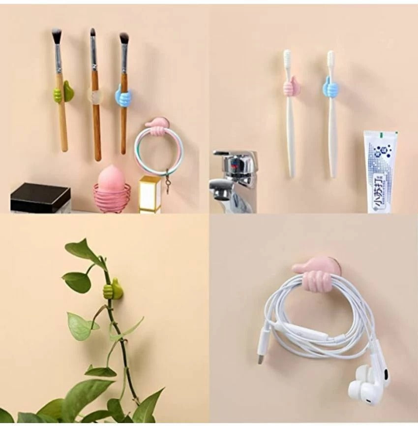 5 Pcs Self Adhesive Wall Thumb Hook (Random Colors)