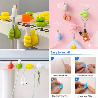 5 Pcs Self Adhesive Wall Thumb Hook (Random Colors)