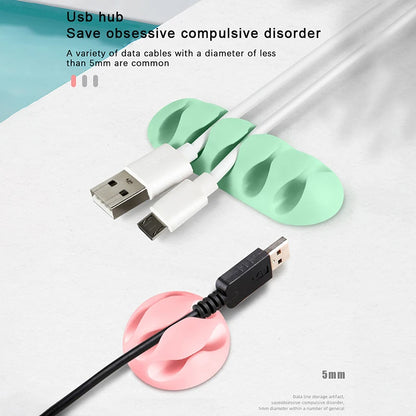 5 Hole Self-Adhesive Silicone Cable Organizer