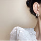 Silver Twist Enamel Triangle Stud Earrings