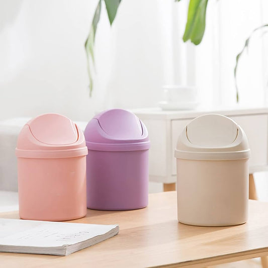 Small Plastic Desktop Trash Bin For Office & Kitchen, Home and Living 