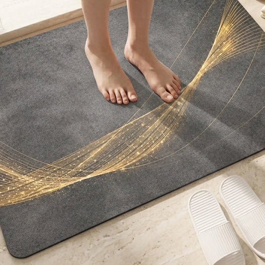 Soft Non-Slip Bathroom Mat – Modern Abstract Design Floor