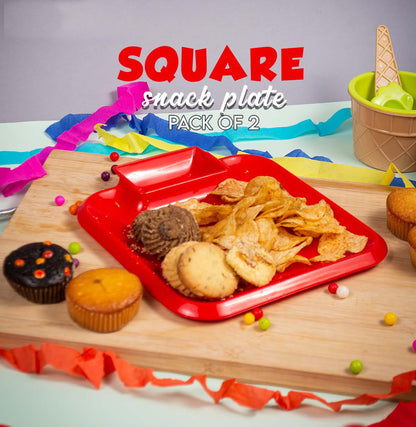 2PC Square Snack Plate