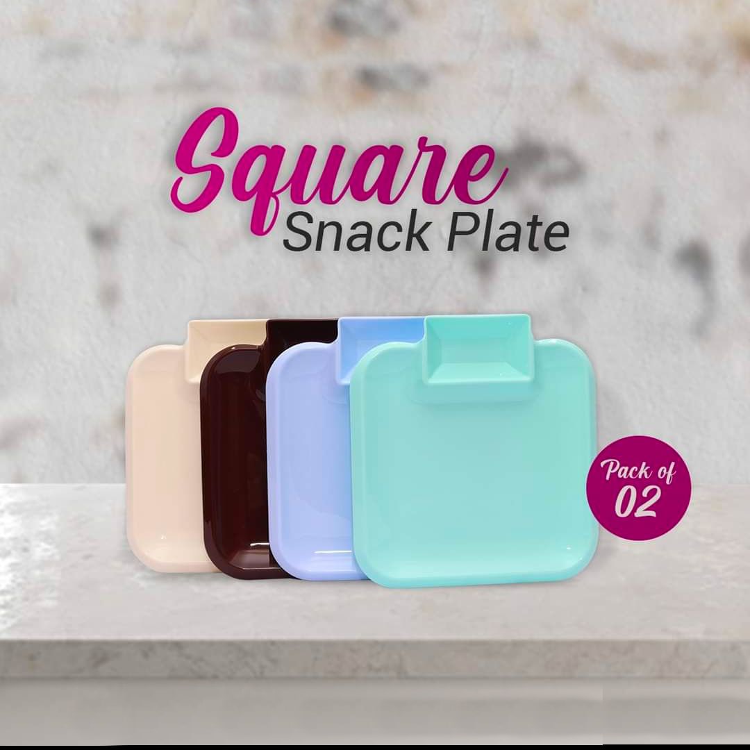 2PC Square Snack Plate