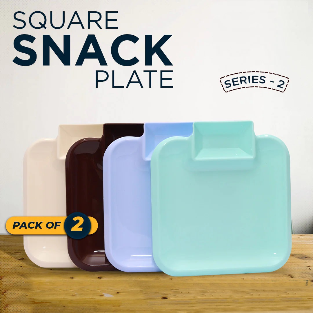 2PC Square Snack Plate