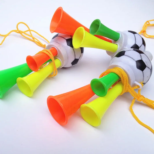 Three Tone Mini Kids Plastic Football Horn Toy, Under One Dollar 