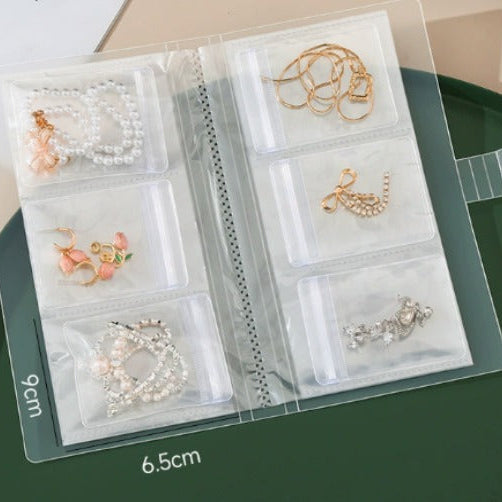 Travel Jewelry Organizer Case – 160-Grid Transparent Storage Book for Jewelry