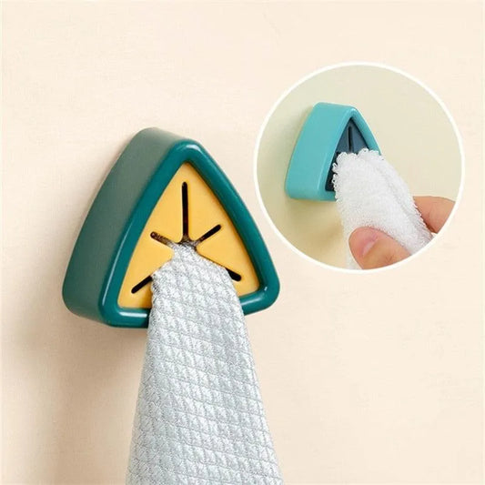 Wall-Mounted Triangular Silicone Towel Holder Under One Dollar 