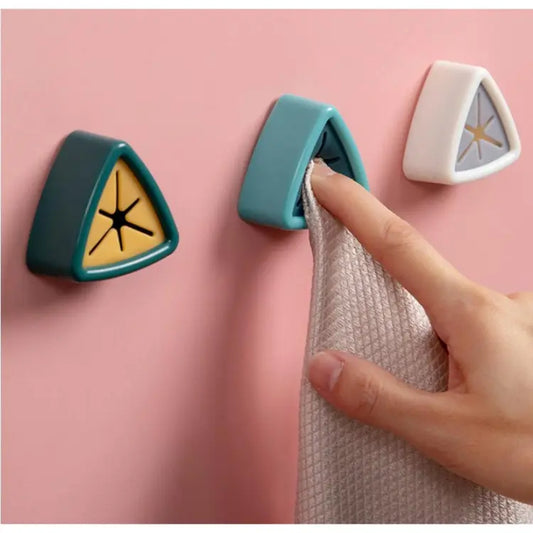 Wall-Mounted Triangular Silicone Towel Holder Under One Dollar 