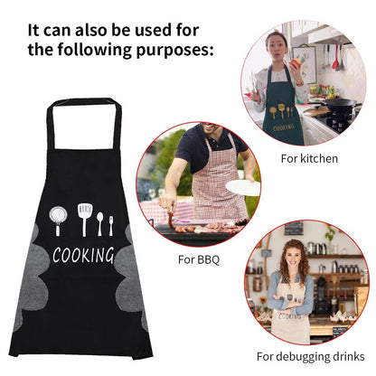 Waterproof Chef Cooking Apron With Pocket (Random Color)