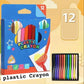 12Pcs Premium Quality Plastic Crayons Pencil